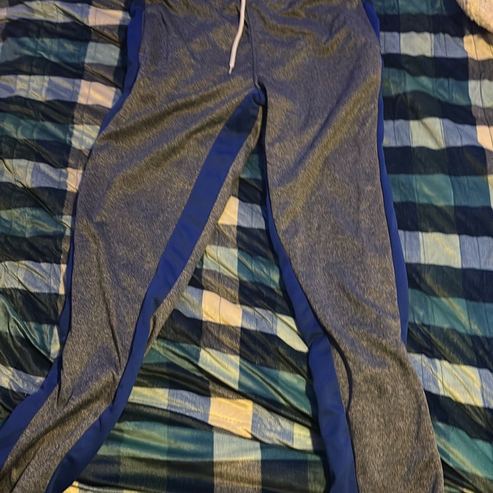 Blue and Gray Jogger Pants